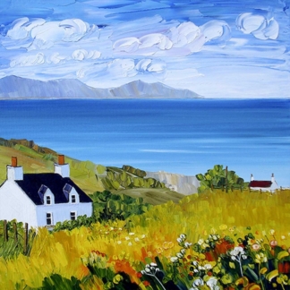 Image of Wildflowers and White Cottages, Skye by Sheila Fowler